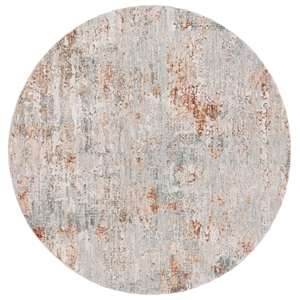 Safavieh Adrianna 6'-7&quot X 6'-7&quot Round Polyester Power Loomed Rug in Blue / Rust