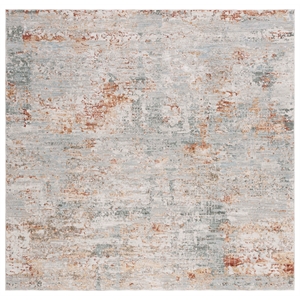 Safavieh Adrianna 6'-7&quot X 6'-7&quot Square Polyester Power Loomed Rug in Blue / Rust