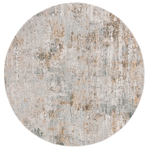 Safavieh Adrianna 6'-7&quot X 6'-7&quot Polyester Round Power Loomed Rug in Blue / Gold