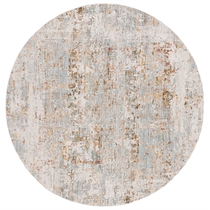 Safavieh Adrianna 6'-7&quot X 6'-7&quot Round Polyester Power Loomed Rug in Blue / Gold