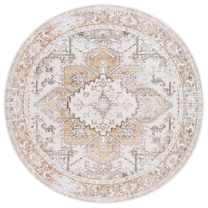 Safavieh Arizona 6'-0&quot X 6'-0&quotRound Polyester Power Loomed Rug In Beige And Gold
