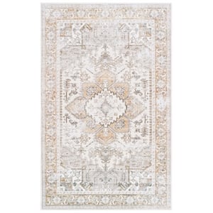 Safavieh Arizona 9'-0&quot X 12'-0&quot Polyester Power Loomed Rug In Beige And Gold