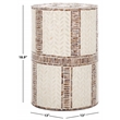 Safavieh Keary Round Solid Wood Accent Table in White / Gold