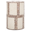 Safavieh Keary Round Solid Wood Accent Table in White / Gold