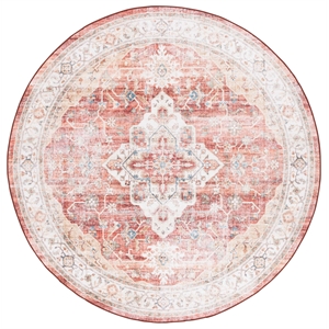 Safavieh Arizona 6'-0&quot X 6'-0&quot Round Polyester Power Loomed Rug In Rust / Gold