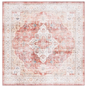 Safavieh Arizona 6'-0&quot X 6'-0&quot Square Polyester Power Loomed Rug In Rust / Gold