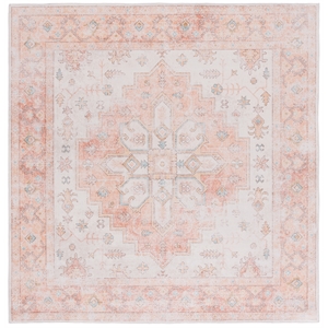 Safavieh Arizona 6'-0&quot X 6'-0&quot Square Polyester Power Loomed Rug In Rust / Beige