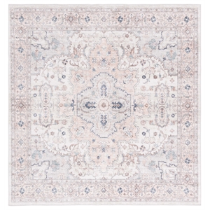 Safavieh Arizona 6'-0&quot X 6'-0&quotSquare Polyester Power Loomed Rug In Peach / Beige