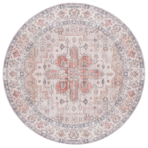 Safavieh Arizona 6'-0&quot X 6'-0&quot Round Polyester Power Loomed Rug In Sage / Rust