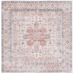 Safavieh Arizona 6'-0&quot X 6'-0&quot Square Polyester Power Loomed Rug In Sage / Rust
