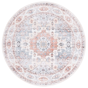 Safavieh Arizona 6'-0&quot X 6'-0&quot Round Polyester Power Loomed Rug In Rust / Ivory