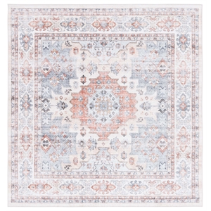 Safavieh Arizona 6'-0&quot X 6'-0&quot Square Polyester Power Loomed Rug In Rust / Ivory