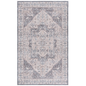 Safavieh Arizona 6'-0&quot X 6'-0&quot Square Polyester Power Loomed Rug In Beige / Gray