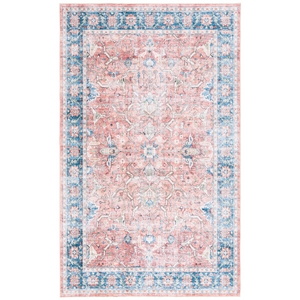 Safavieh Arizona 9'-0&quot X 12'-0&quot Polyester Power Loomed Rug In Rust / Aqua