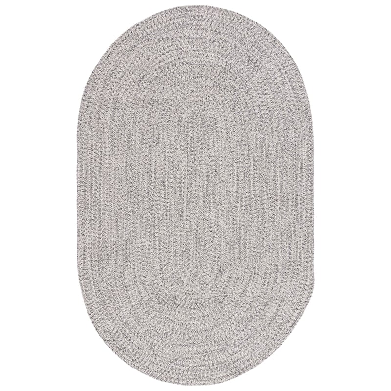 Safavieh Braided 3' X 5' Oval Hand Woven Rug in Gray / Ivory