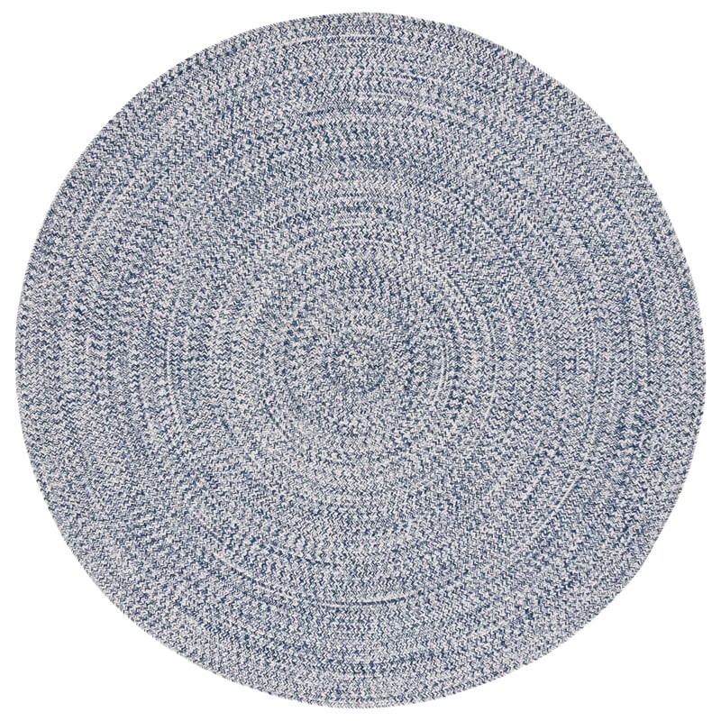 Safavieh Braided 8' X 8' Round Hand Woven Rug in Navy / Ivory