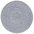 Safavieh Braided 8' X 8' Round Hand Woven Rug in Navy / Ivory