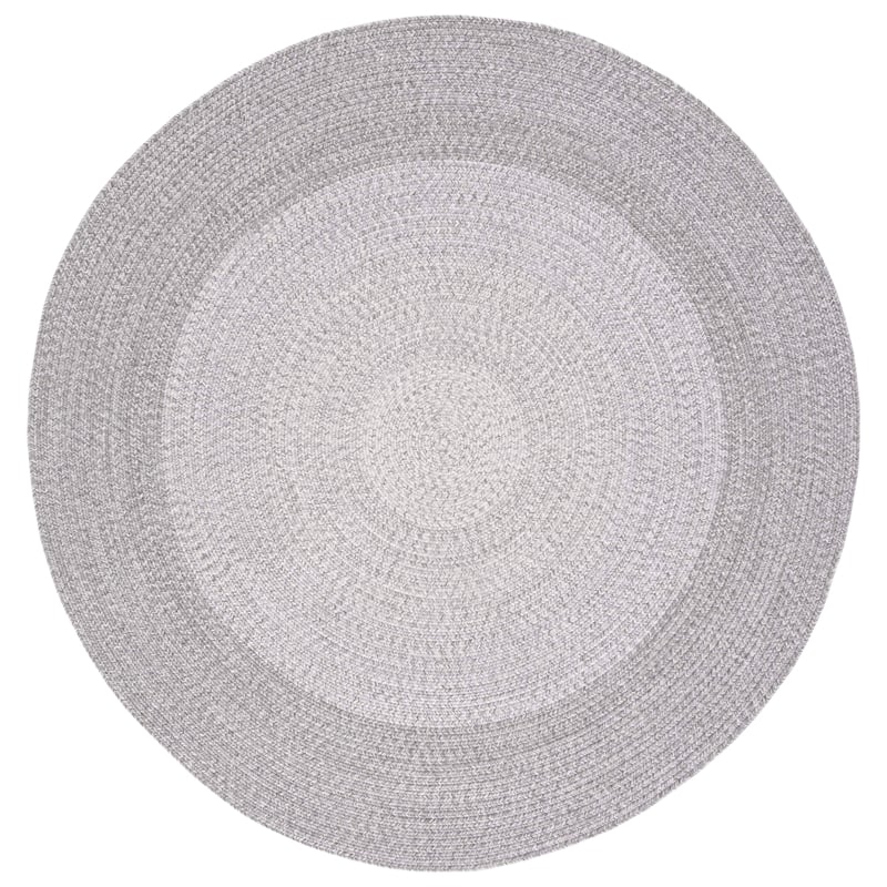 Safavieh Braided 8' X 8' Round Hand Woven Rug in Gray / Ivory
