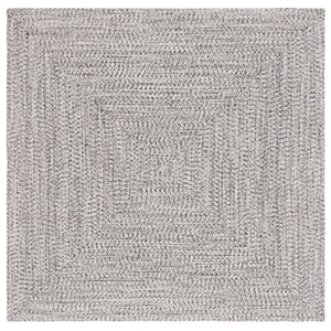 Safavieh Braided 6' X 6' Square Hand Woven Rug in Gray / Ivory