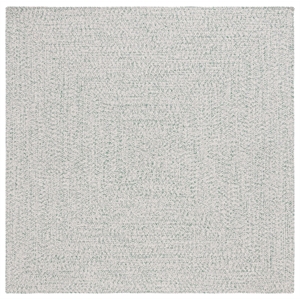 Safavieh Braided 6' X 6' Square Hand Woven Rug in Ivory / Green
