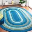 Safavieh Braided 5' X 8' Oval Hand Woven Rug in Aqua / Green