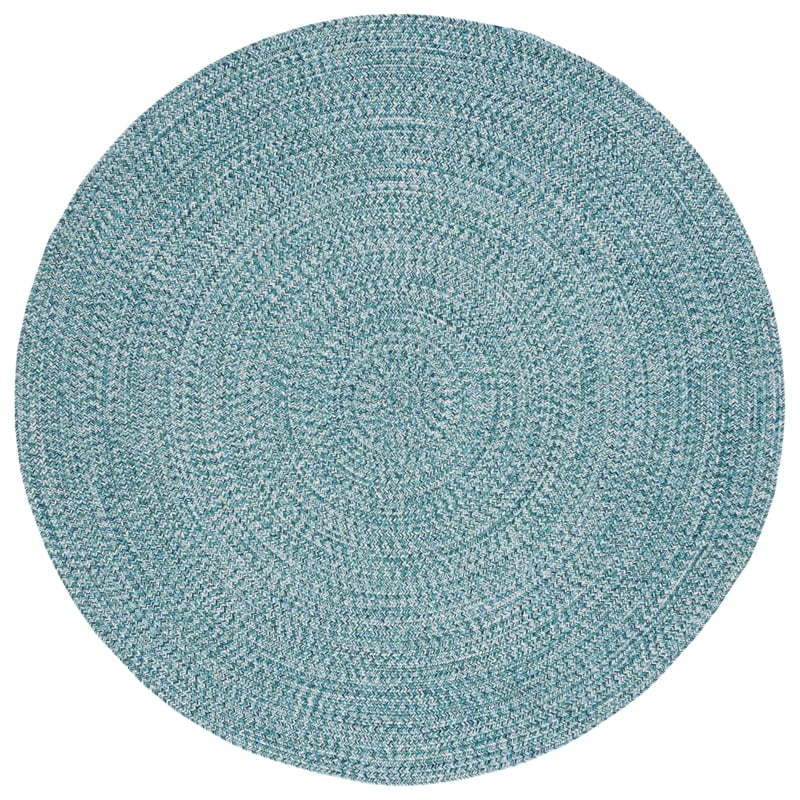 Safavieh Braided 3' X 3' Round Hand Woven Rug in Teal / Green