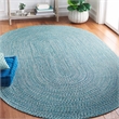 Safavieh Braided 4' X 6' Oval Hand Woven Rug in Teal / Green