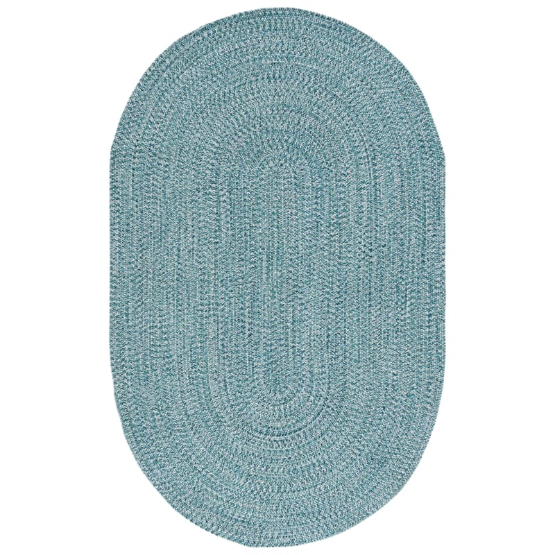 Safavieh Braided 4' X 6' Oval Hand Woven Rug in Teal / Green