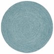 Safavieh Braided 4' X 4' Round Hand Woven Rug in Teal / Green