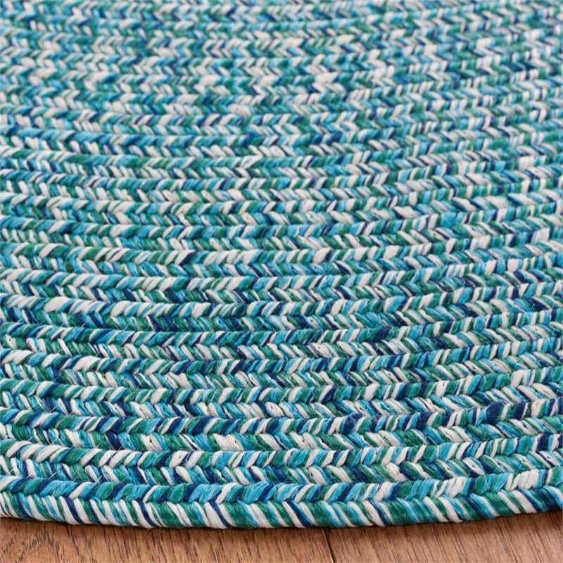 Safavieh Braided 6' X 9' Oval Hand Woven Rug in Teal / Green