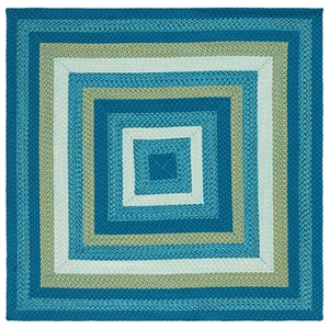 Safavieh Braided 6' X 6' Square Hand Woven Rug in Aqua / Green