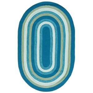 Safavieh Braided 8' X 10' Oval Hand Woven Rug in Aqua / Green