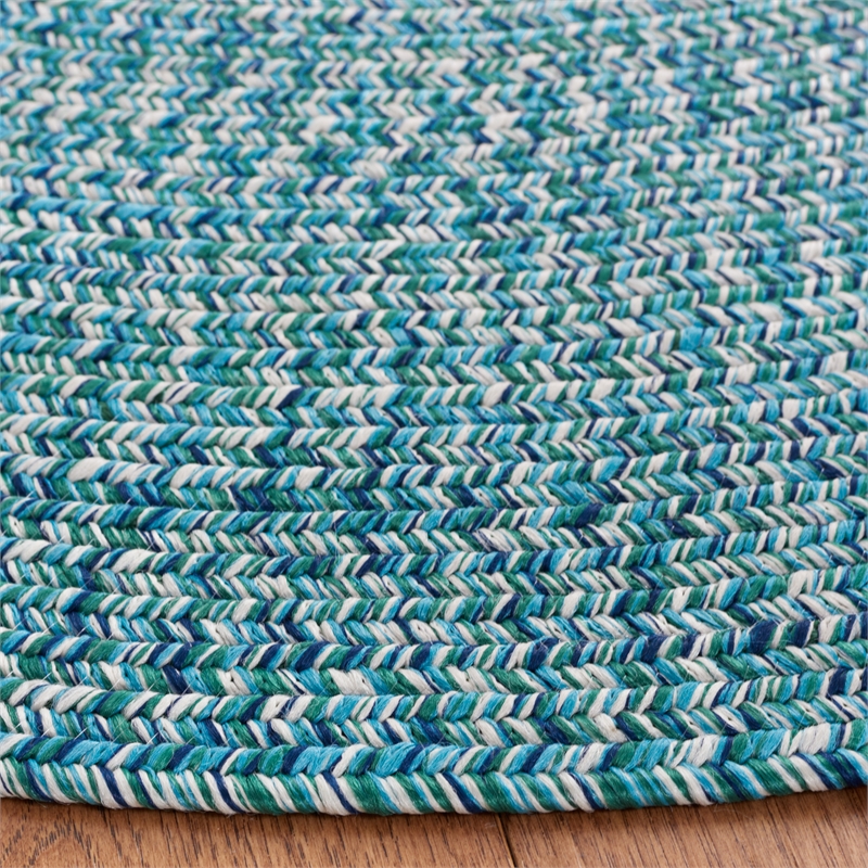 Safavieh Braided 8' X 10' Oval Hand Woven Rug in Teal / Green