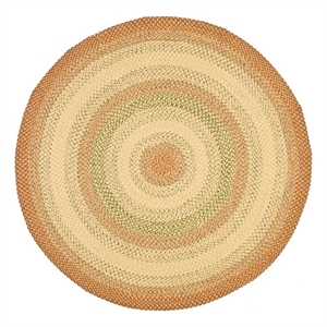 Safavieh Braided 3'-0&quot x 3'-0&quot Round Hand Woven Rug in Rust / Green