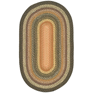 Safavieh Braided 10'-0&quot x 14'-0&quot Oval Hand Woven Rug in Green / Orange