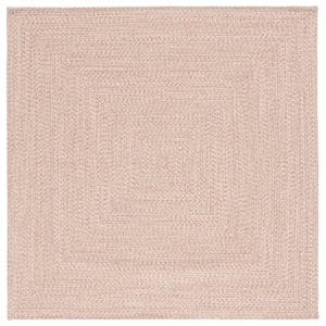 Safavieh Braided 6' X 6' Square Hand Woven Rug in Beige/ Ivory