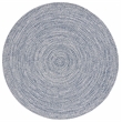 Safavieh Braided 3' X 3' Round Hand Woven Rug in Navy / Ivory