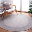Safavieh Braided 4' X 4' Round Hand Woven Rug in Gray / Ivory