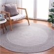 Safavieh Braided 5' X 5' Round Hand Woven Rug in Gray / Ivory