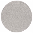 Safavieh Braided 4' X 4' Round Hand Woven Rug in Gray / Ivory