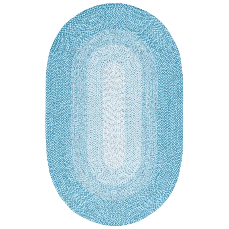 Safavieh Braided 5' X 8' Oval Hand Woven Rug in Aqua / Ivory