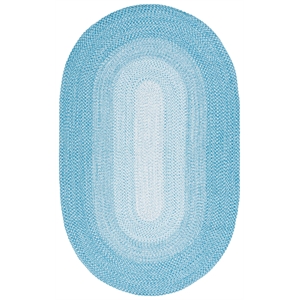 Safavieh Braided 6' X 9' Oval Hand Woven Rug in Aqua / Ivory