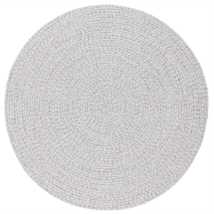 Safavieh Braided  3'-0&quot x 3'-0&quot Round Hand Woven Rug in Silver / Gray