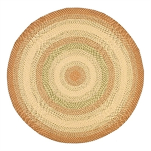 Safavieh Braided  9'-0&quot x 9'-0&quot Round Hand Woven Rug in Rust / Green