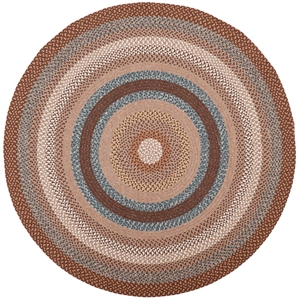 Safavieh Braided  3'-0&quot x 3'-0&quot Round Hand Woven Rug in Brown / Multi-Color