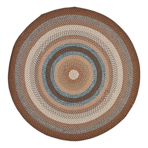 Safavieh Braided  5'-0&quot x 5'-0&quot Round Hand Woven Rug in Brown / Multi-Color