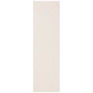 safavieh braided  2'-3&quot x 12'-0&quot  hand woven rug in ivory / beige