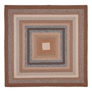 Safavieh Braided  9'-0&quot x 9'-0&quot Square Hand Woven Rug in Brown / Multi-Color