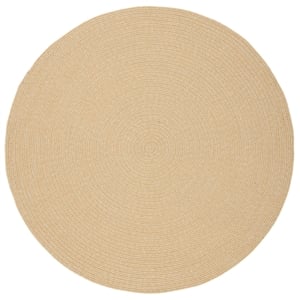 Safavieh Braided  6'-0&quot x 6'-0&quot Round  Hand Woven Rug in Beige / Tan