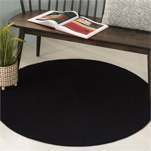 Safavieh Braided  4'-0&quot x 4'-0&quot Round Hand Woven Rug in Black